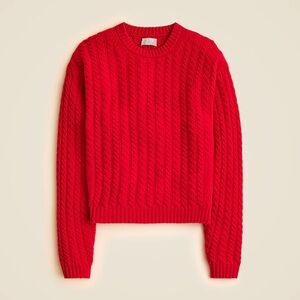J.Crew Red Cable Knit Cashmere Sweater NWT Perfect M